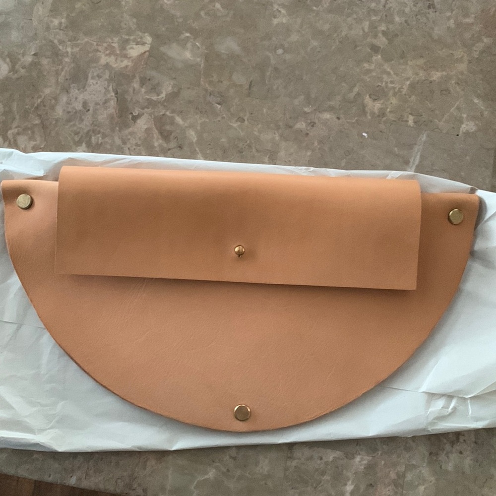 All leather small clutch- Faby Co.